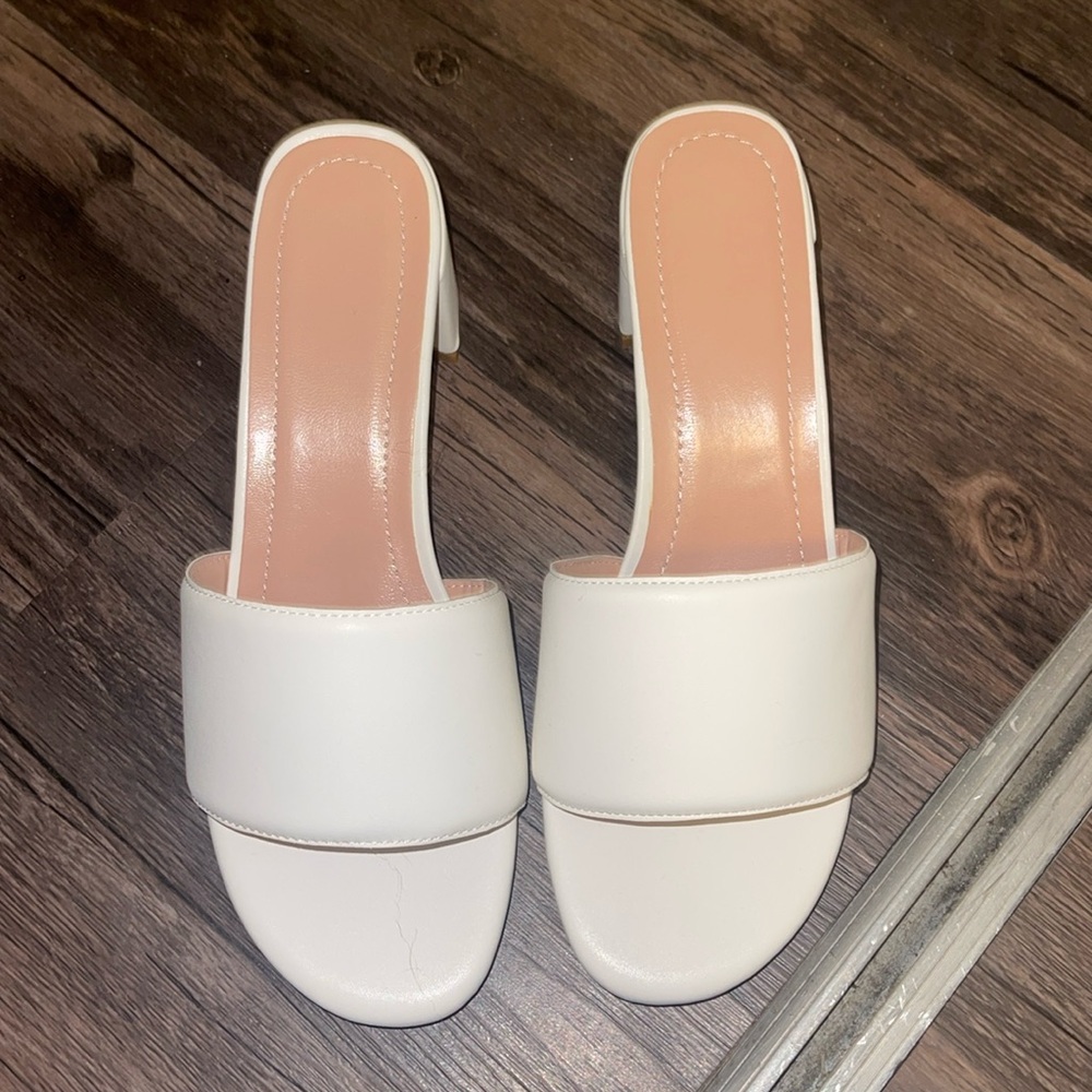 Never worn white sandals